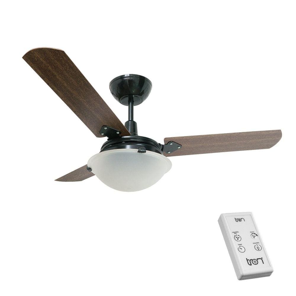 Ventilador Citrino 220v 3p Cvm New Preto 130w com Controle Remoto Preto/Verniz