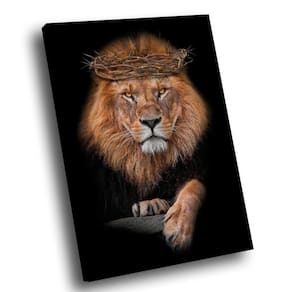 Quadro Realeza Do Leão Com Coroa -- Br Artes