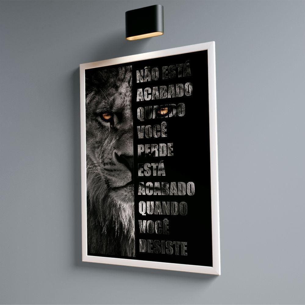 Quadro Leão Nunca Desista