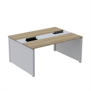 Mesa de Plataforma Dupla para 2 Pessoas Corporativa 140x140/2p Grafito/Branco