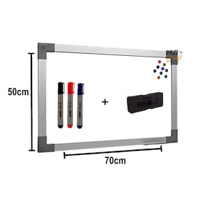 Quadro Lousa Branco Magnético Prime 70x50 Mol Aluminio Stalo