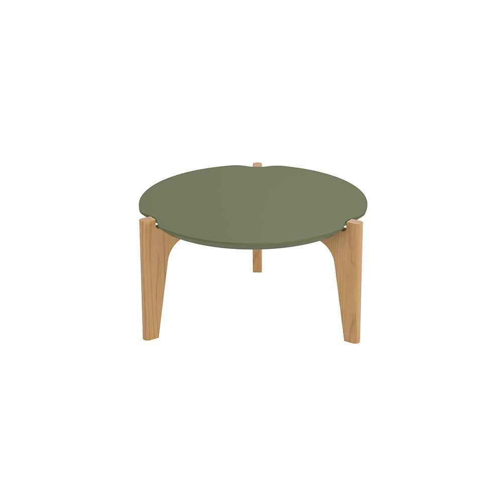 Mesa de Centro Sala de Estar Florida 0,55m Verde Floresta/Freijó - Lukaliam Móveis