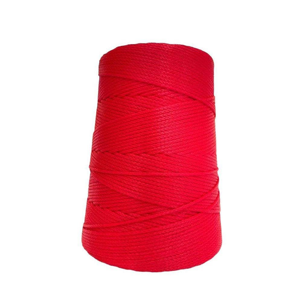 Fio Náutico Cordão 500G 3Mm 500M Croche Trico Bolsa Tomate