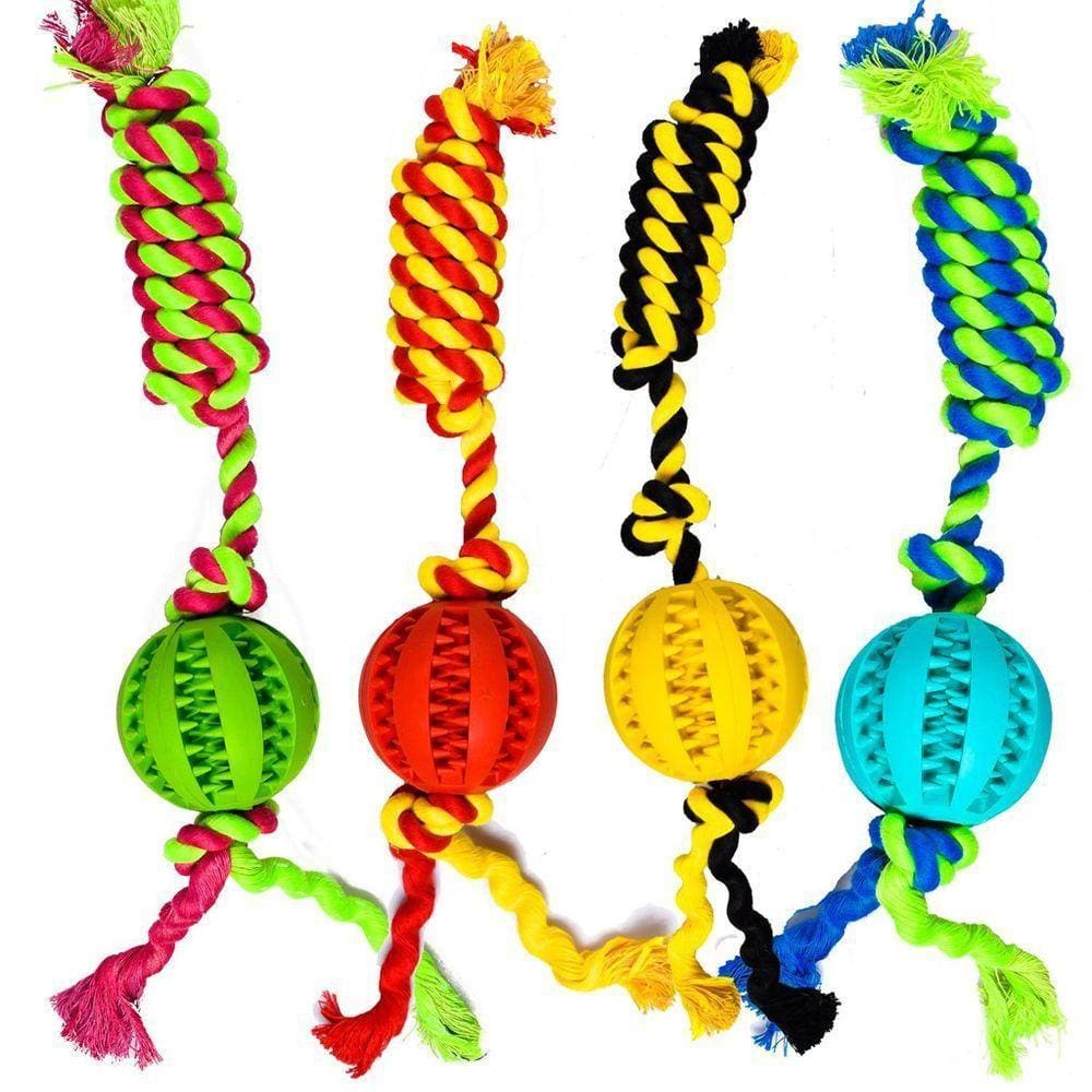 Brinquedo Pet Dental Play Para Morder Bolinha Com Corda 7X10X40Cm