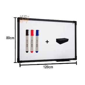 Quadro Lousa Branco UV Soft Color 120x80 Moldura Preta Stalo
