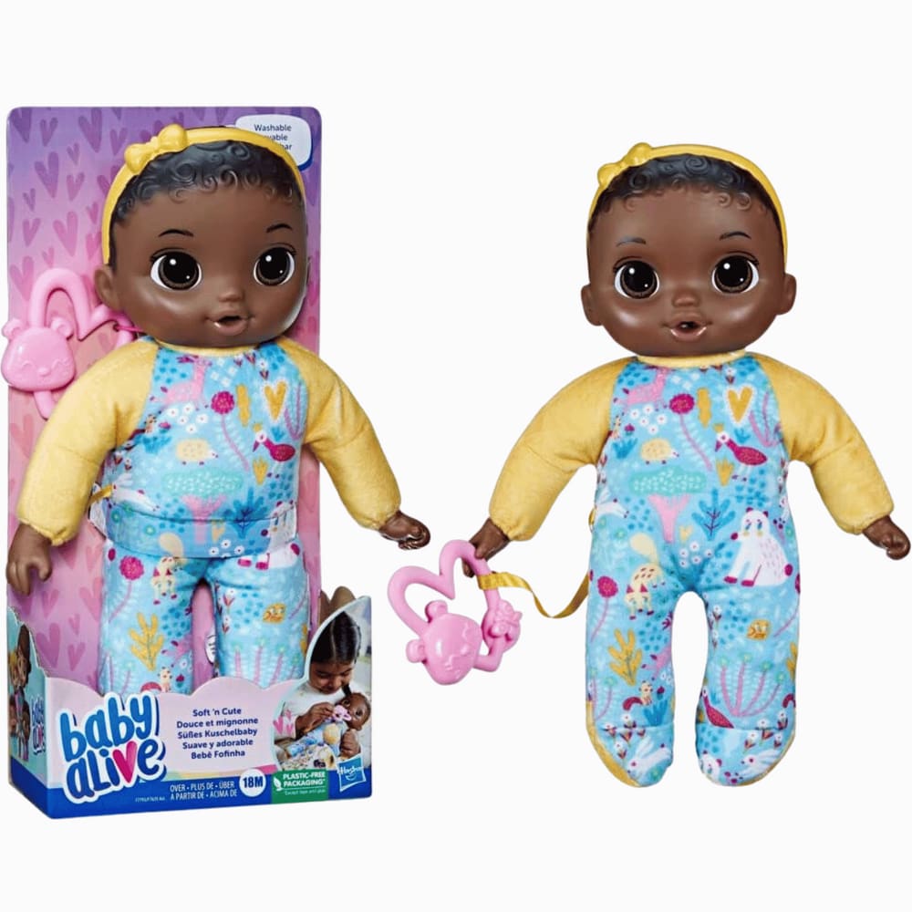 Boneca Baby Alive Negra Bebê Fofinha Corpo Macio 28cm Hasbro