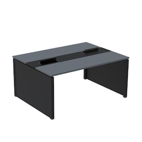Mesa de Plataforma Dupla para 2 Pessoas Corporativa 120x140/2p Grafito/Preto
