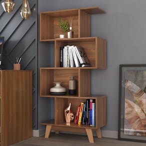 Estante para Livros Caracas 3 Prateleiras Nogal Espresso Nogal