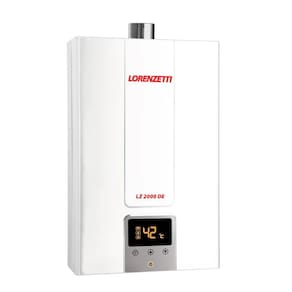 Aquecedor de Água a Gás Lorenzetti Digital 20 Litros (Gás Liquefeito de Petróleo) Branco LZ 2000DE-B Bivolt