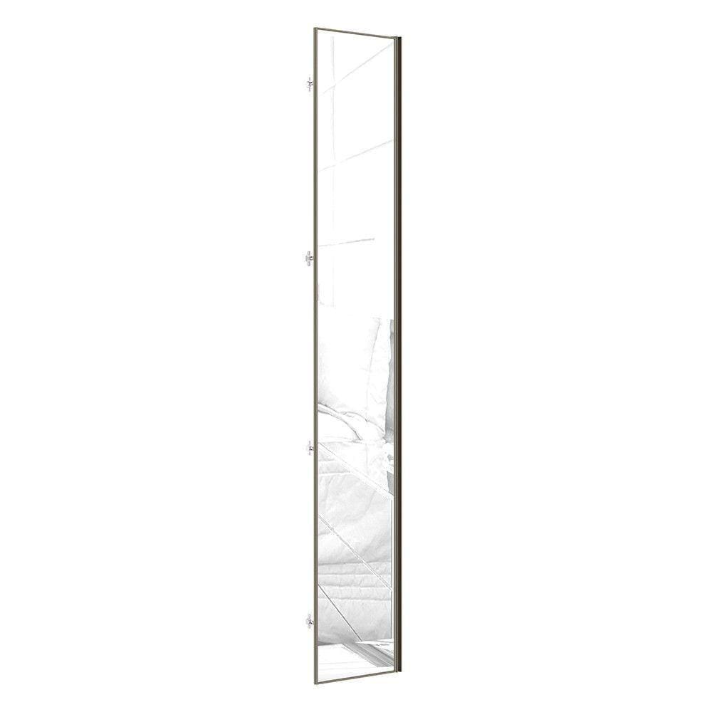 Porta Para Roupeiro De Canto Reto C/ Espelho E Inox Espelho