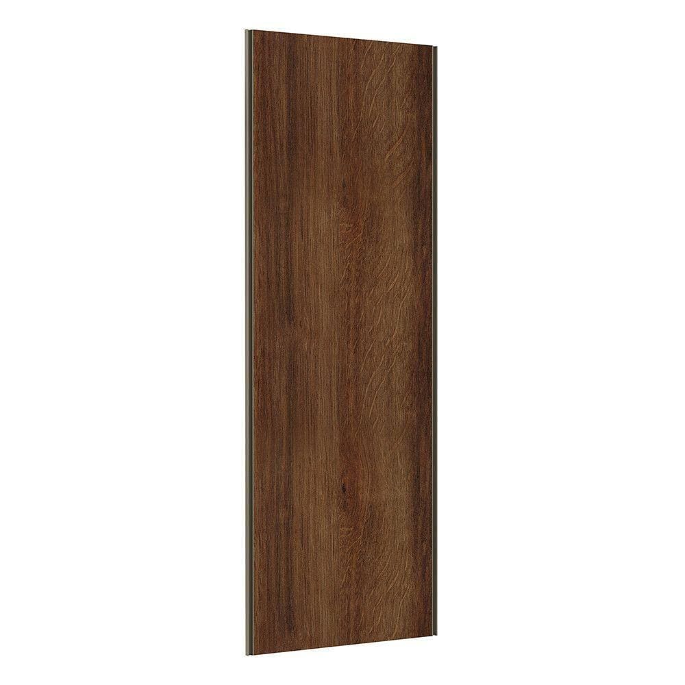Porta De Correr 80cm Inox Sem Kit Ferragem Nogueira Dourado