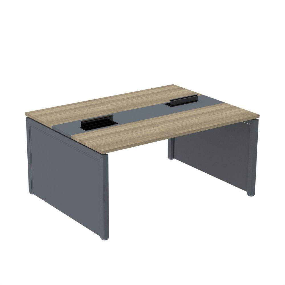 Mesa de Plataforma Dupla para 2 Pessoas Corporativa 130x140/2p Noce Naturalle/Grafito