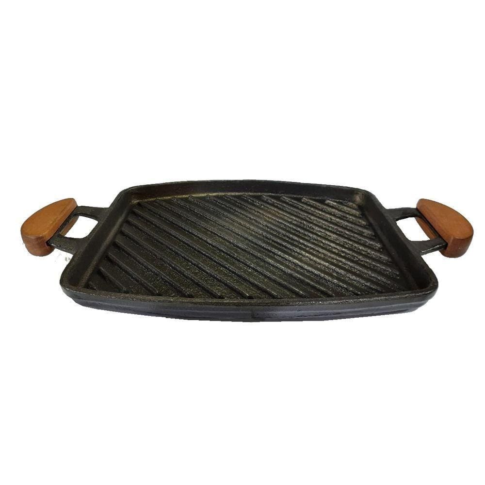 Chapa Bifeteira Grill Antiaderente Alça 31X24Cm E Espátula