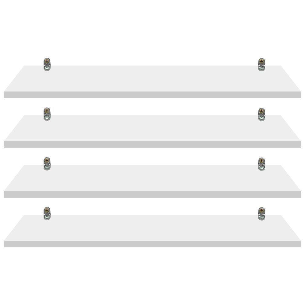 Kit 4 Prateleiras Branca Mdf 30x9 Suporte Cadeirinha Decorar