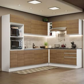 Cozinha Completa 479003 Armário E Balcão Branco/Rustic
