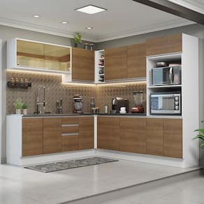 Cozinha Completa 459001 Com Armário E Balcão Branco/Rustic