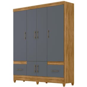 Guarda Roupa Casal 6 Portas 9120 Freijo Cinza Moval Freijo Cinza