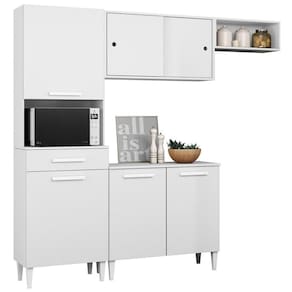 Cozinha Compacta Com Balcao 2002113x14 Branco Armoveis Branco Branco