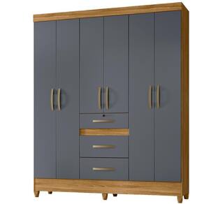 Guarda Roupa Casal 6 Portas 8680 Freijo Cinza Moval Freijo Cinza