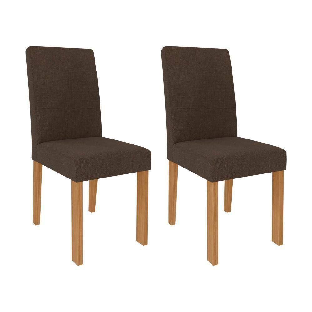Conjunto 2 Cadeiras De Jantar Mdf Maia Cimol Nature/Mascavo Nature/Mascavo