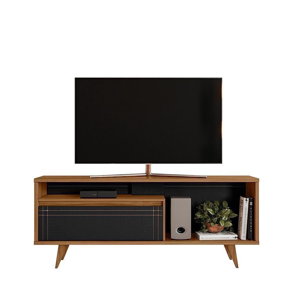 Rack Para Sala Tv Até 60" Nt1315 Freijó Trend/preto Tx Notável Móveis Freijó Trend/preto Tx