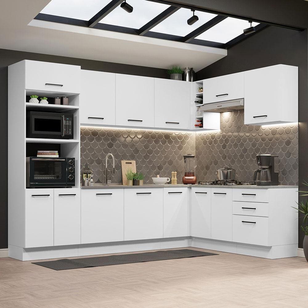 Cozinha Completa 479001 Com Armário E Balcão Branco Branco