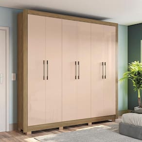 Guarda Roupa Kappesberg Com Pés 6 Portas 2 Gavetas Nogueira