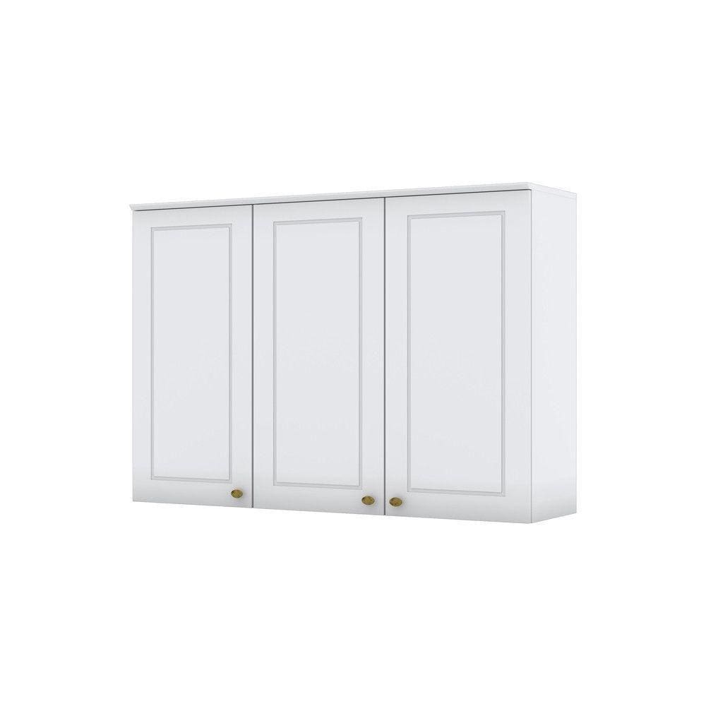 Armário Aéreo 03 Portas 120 Cm Amy Branco Hp Casa 812 Branco Hp