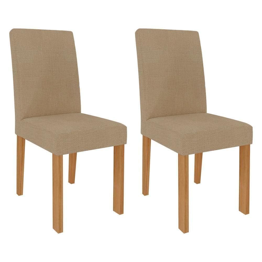 Conjunto 2 Cadeiras De Jantar Mdf Maia Cimol Nature/Gengibre Nature/Gengibre