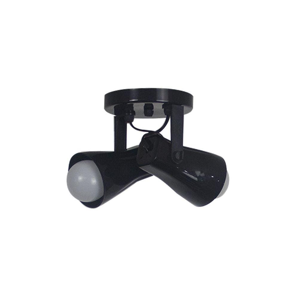 Spot De Sobrepor Duplo 2 Alpha Direcionável E27 Preto