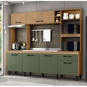 Cozinha Compacta 2,45M 6 Portas E 1 Gaveta Mx Móveis Zoe
