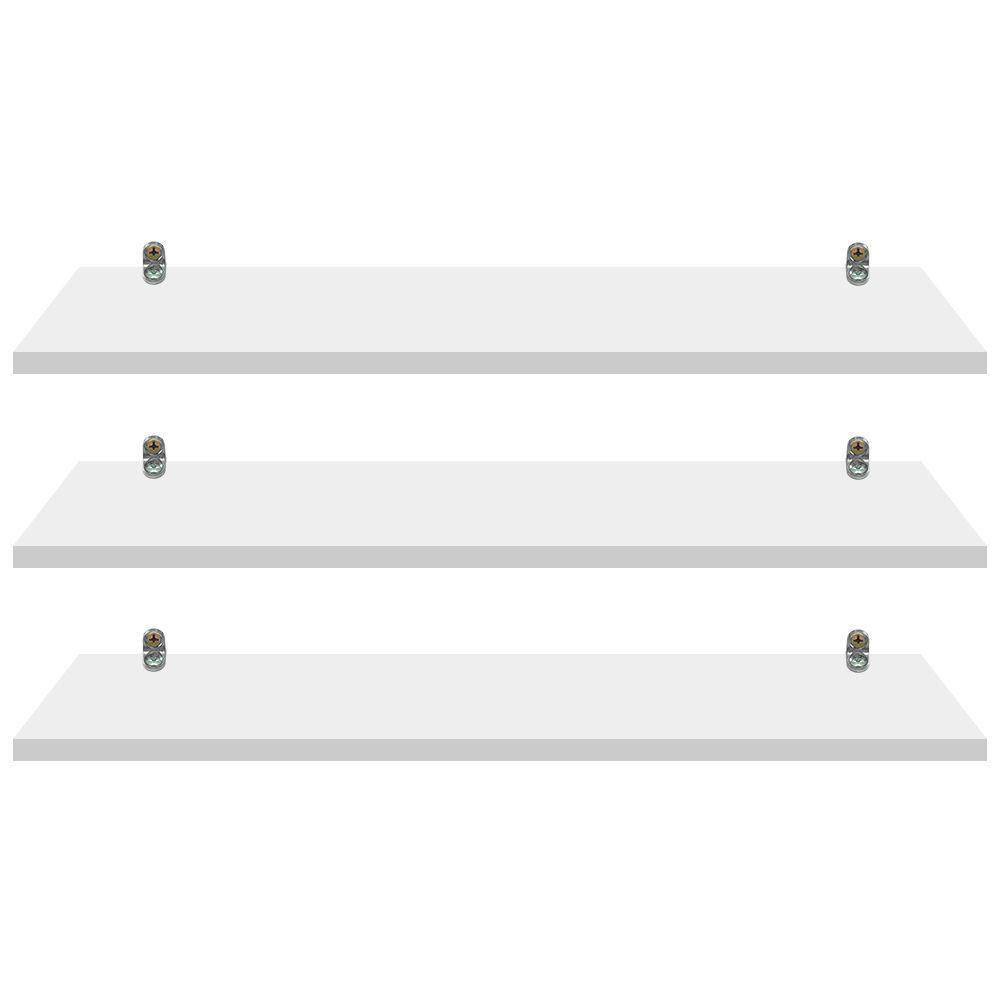 Kit 3 Prateleiras Branca Mdf 30x9 Suporte Cadeirinha Decorar