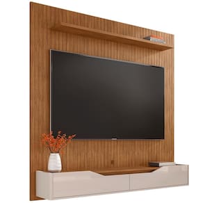 Painel Frisado Suspenso Tv 60 Pol 160 Cm 011090 Cedro Off White Dcasa Cedro Off White