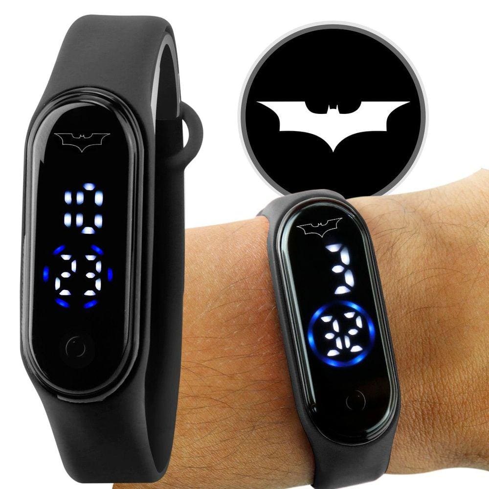 Relogio digital heroi batman prova dagua + infantil bracelete adolescente menino kids esportivo