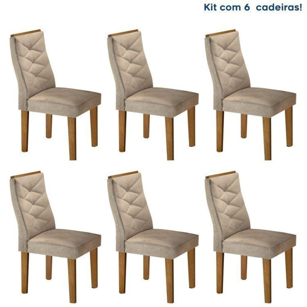 Conjunto 6 Cadeiras para Sala de Jantar Germany Ypê