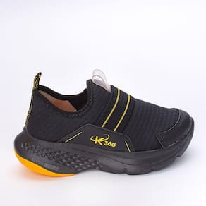 Tênis Infantil Masculino Esportivo Super Leve Preto Amarelo