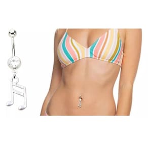 Piercing Nota Musical Aço Cirúrgico Modelo Vintage Estilo