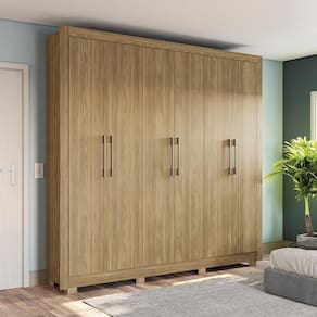 Guarda Roupa Kappesberg Com Pés 6 Portas 2 Gavetas Nogueira