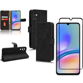 Kit Capinha Carteira Flip Para Samsung A05S + Película 3D