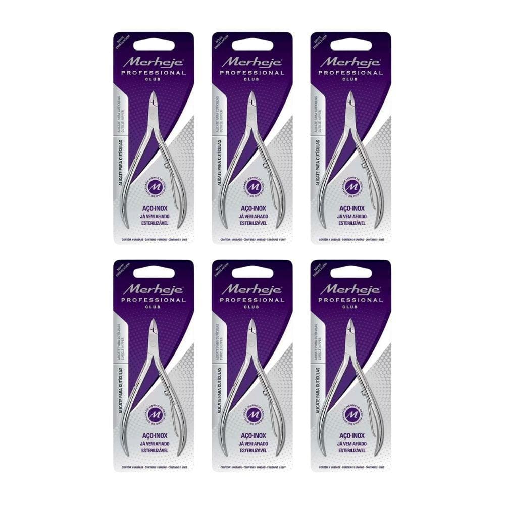 Alicate Merheje Ref 225 Inox Cuticulas - Kit C/ 6un