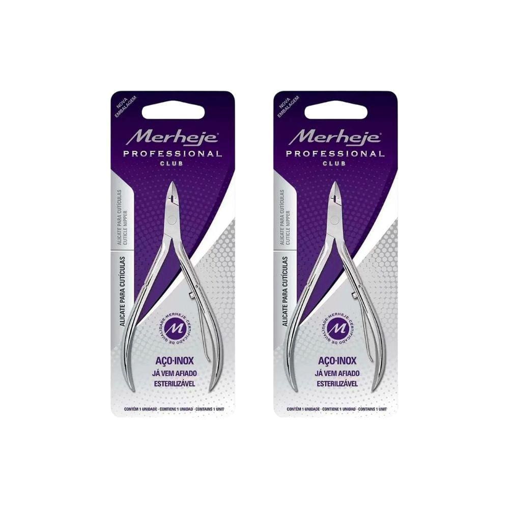 Alicate Merheje Ref 225 Inox Cuticulas - Kit C/ 2un
