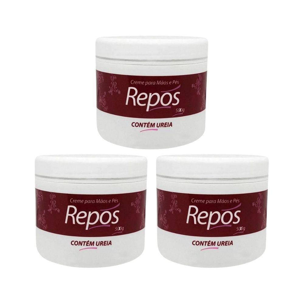 Repos Creme Ureia Maos e Pes 500g - Kit C/ 3un