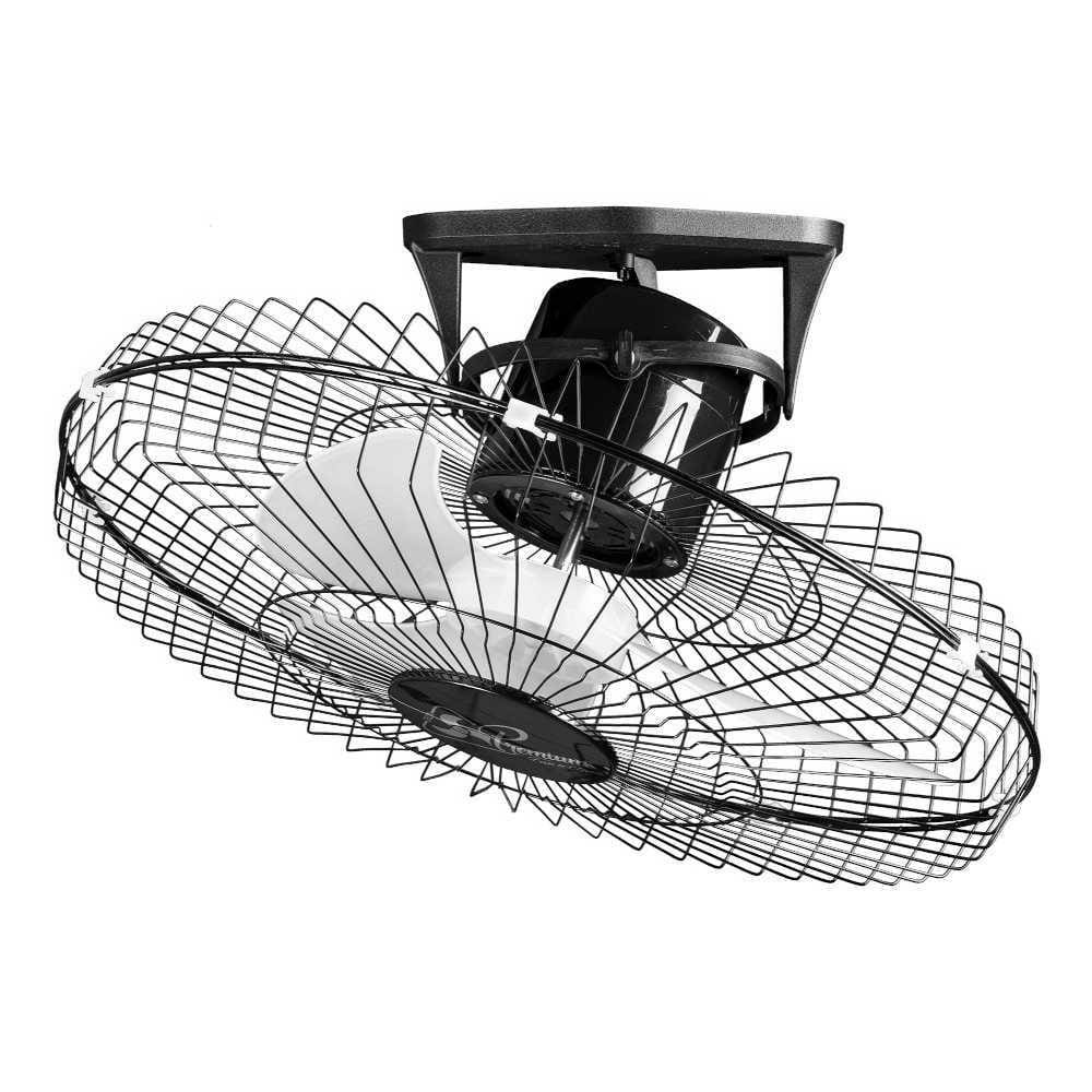 Ventilador de Teto 360° Premium 60 cm Grade de Aço Preto Bivolt - Venti Delta