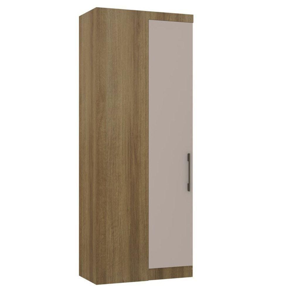 Modulo Guarda Roupa Eucamoveis Paris Canto Reto 1 Porta Avela/cinammon