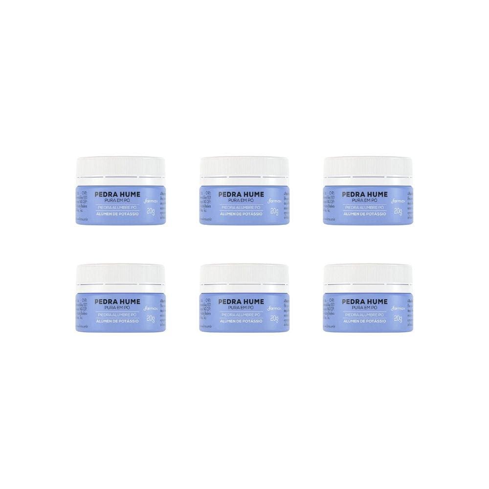 Pedra Hume Farmax Pura Em Po 20g-Kit C/6un