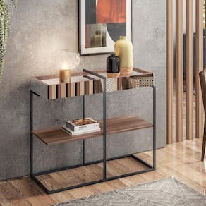 Aparador Espelhado Aurum Estilo Industrial Demoliçao Preto Dhom Demolicao Preto