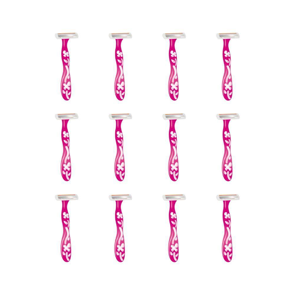 Aparelho de Barbear Bic Soleil Rosa-Kit C/12un