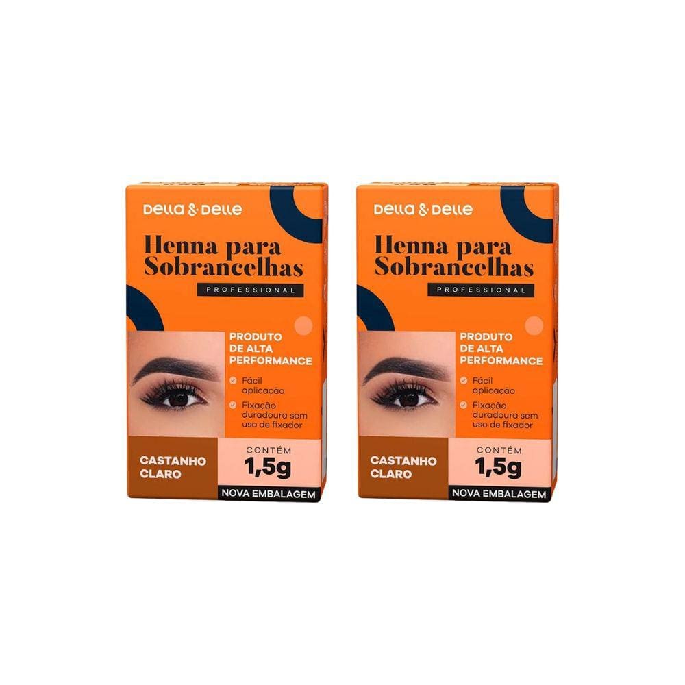 Henna Para Sobrancelhas Delladelle 1,5g Po Cast Claro - 2un