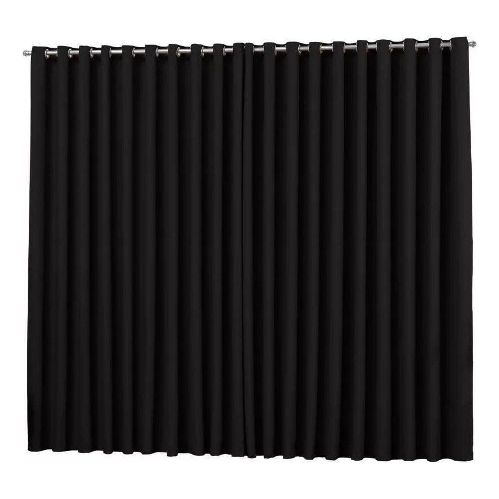 Cortina Blackout Preto Para Sala Quarto Em Tecido 2,00X1,30