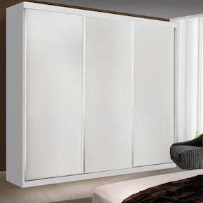 Guarda Roupa Casal 3 Portas De Correr 4 Gavetas Itália Minastex Branco